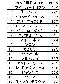 2025　シルクロードＳ　スコア